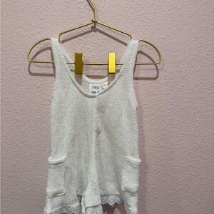 Zara White Knit Top